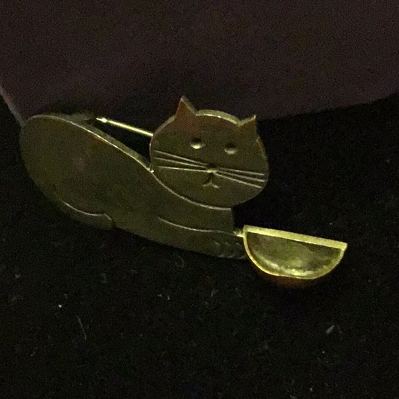 SOLID STERLING SILVER Kitty Broach  Perfect TAXCO - Picture 6 of 9